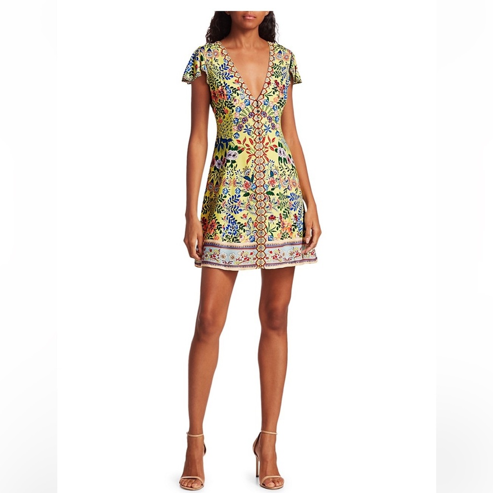 Alice + Olivia Hadley Floral Mini Fit & Flare Dress size 0 -EXCELLENT CONDITION